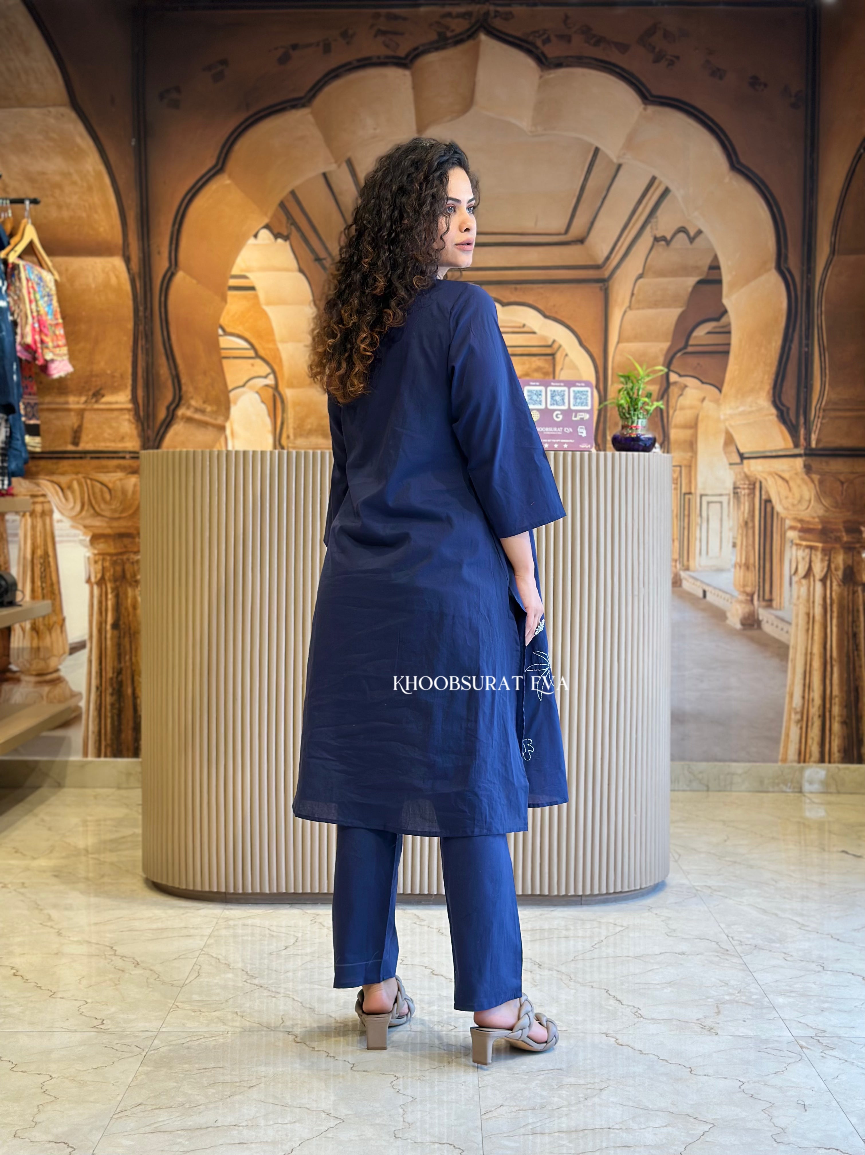 Lucid Dreaming Blue Kurta Set for Women - Stylish Indian Ethnic Wear for Festivals, Weddings & Casual Outings