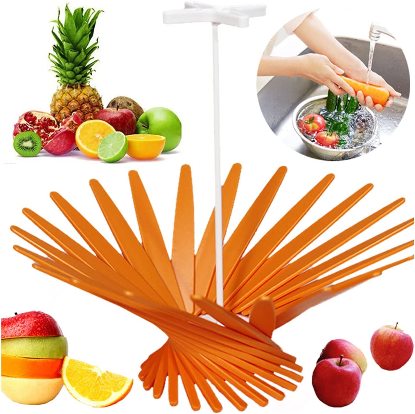 Creative Orange Fruit Bowl for Kitchen Counter - Decorative Fruit Basket for Fruits & Vegetables - Perfect for Countertops, Dining Tables & Home Decor