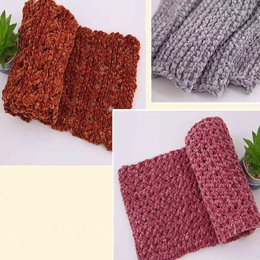 Soft Rust Red Chenille Velvet Yarn - 400g Fluffy Knitting Yarn for DIY Sweaters, Scarves, Gloves & Hats | Premium Knitting Materials for Cozy Winter Crafts & Home Decor Projects