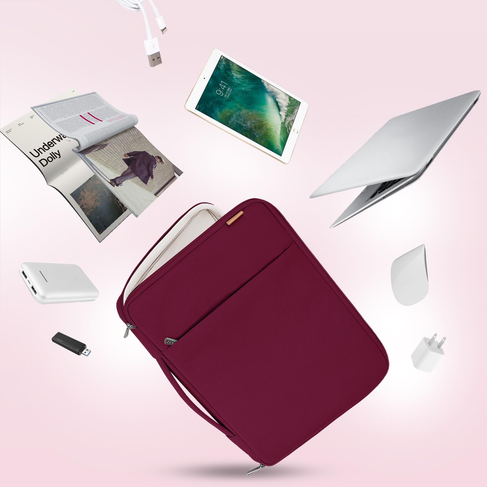 DOMISO 13.3 Inch Laptop Sleeve Case - Water Resistant & Shockproof Protective Cover for 13.5