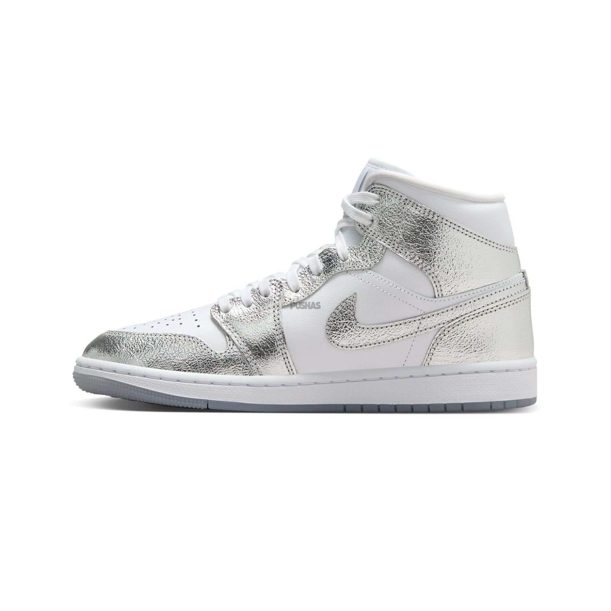 Air Jordan 1 Mid SE 'Metallic Silver' Women's Basketball Shoes - Stylish Sneakers for Casual Wear, Gym & Street Fashion