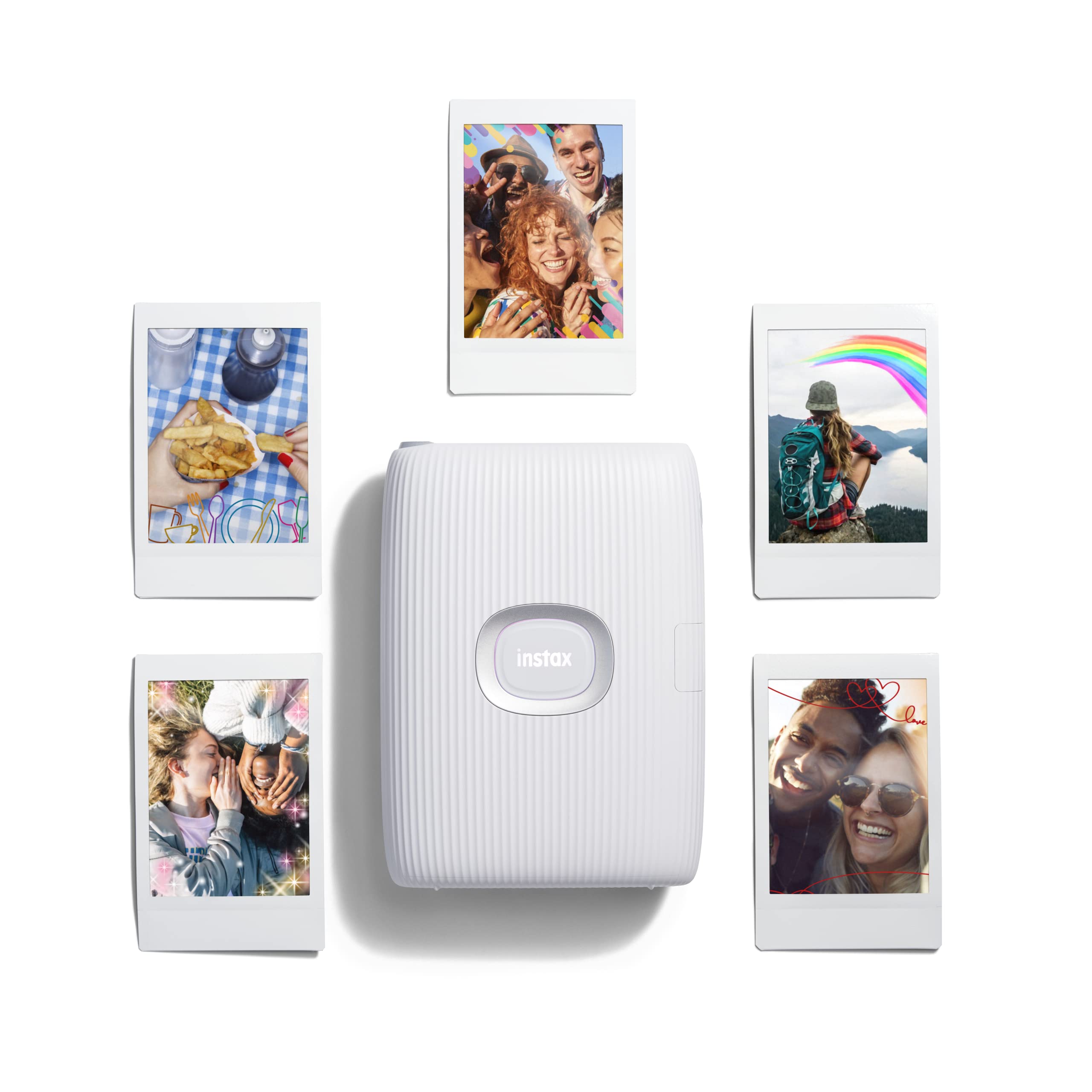 Fujifilm Instax Mini Link 2 Wireless Bluetooth Instant Photo Printer - Portable & Lightweight Smartphone Printer for iPhone iOS & Android - Print Polaroid-Style Pictures from Phone - Perfect for Parties, Travel & DIY Scrapbooking (Renewed, Clay White)