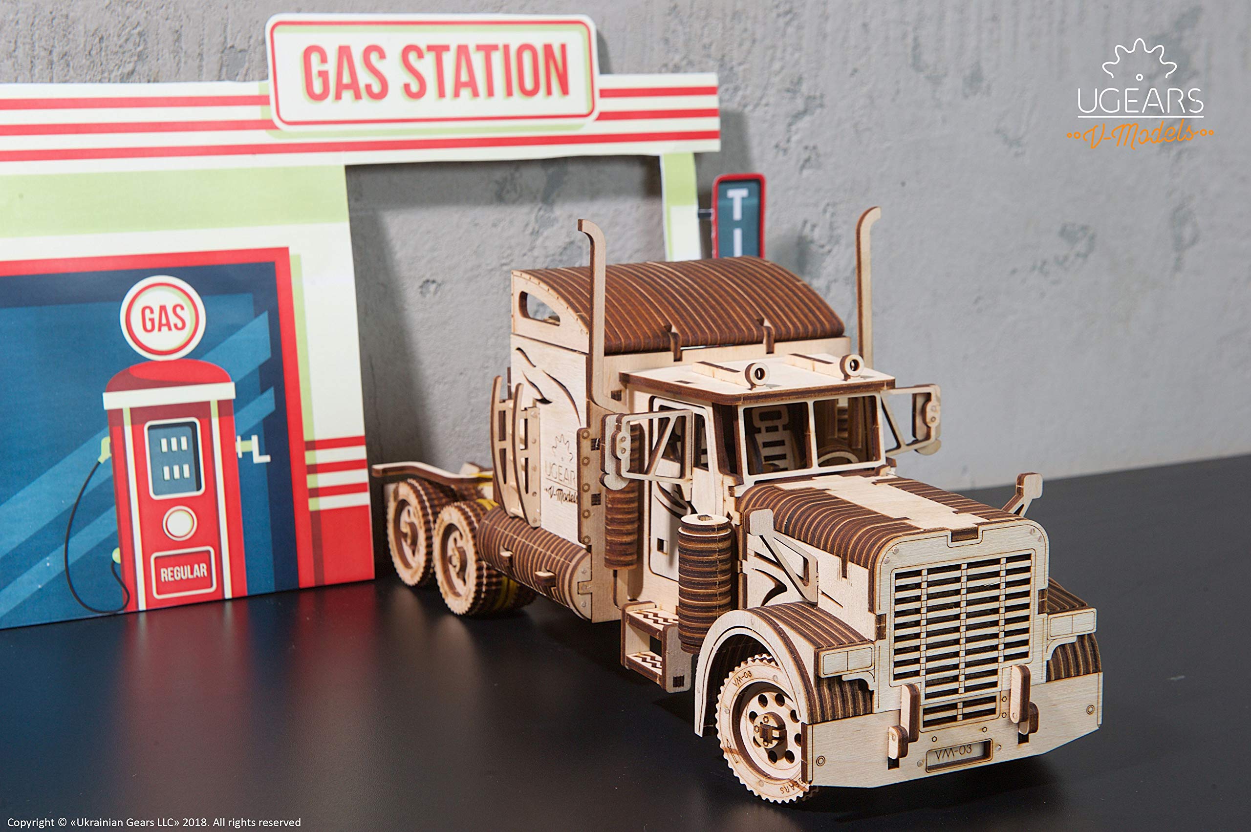 UGEARS VM-03 3D Wooden Puzzle - Mechanical Heavy Duty Truck Model Kit for Adults & Teens | DIY STEM Project, Home Decor & Collector's Item