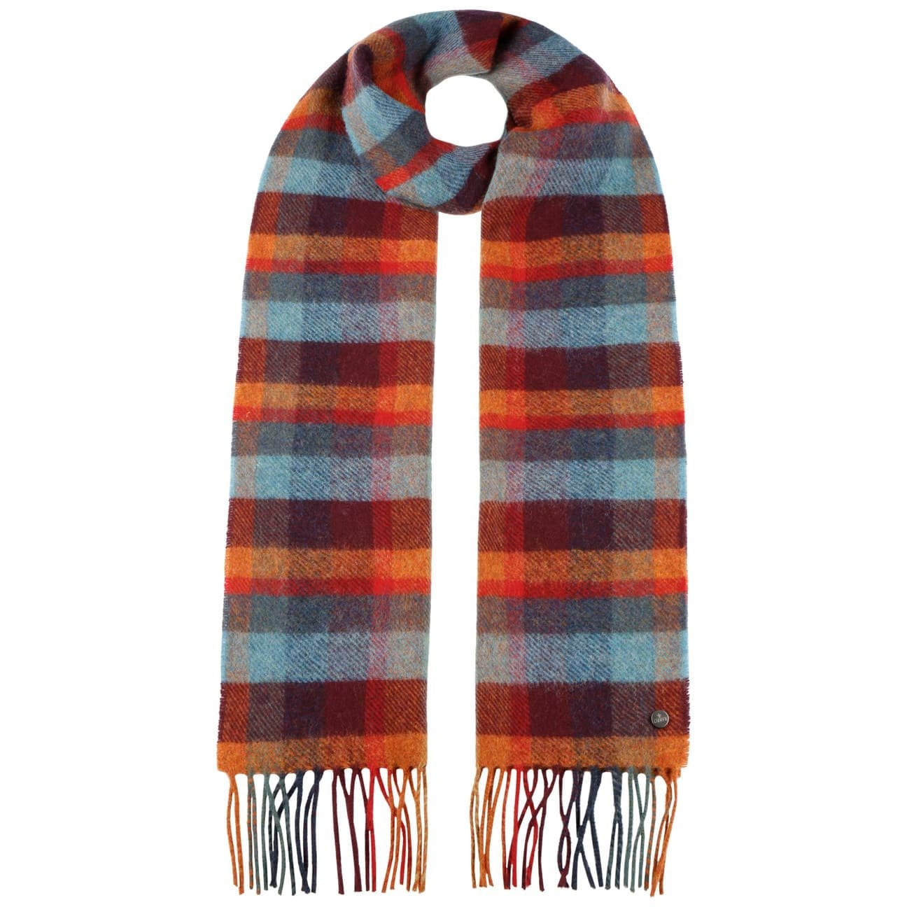 Lierys Soft Lambswool Check Fringed Scarf - Warm Winter Fashion Accessory for Women & Men - Perfect for Cold Weather, Outdoor Activities & Holiday Gifts