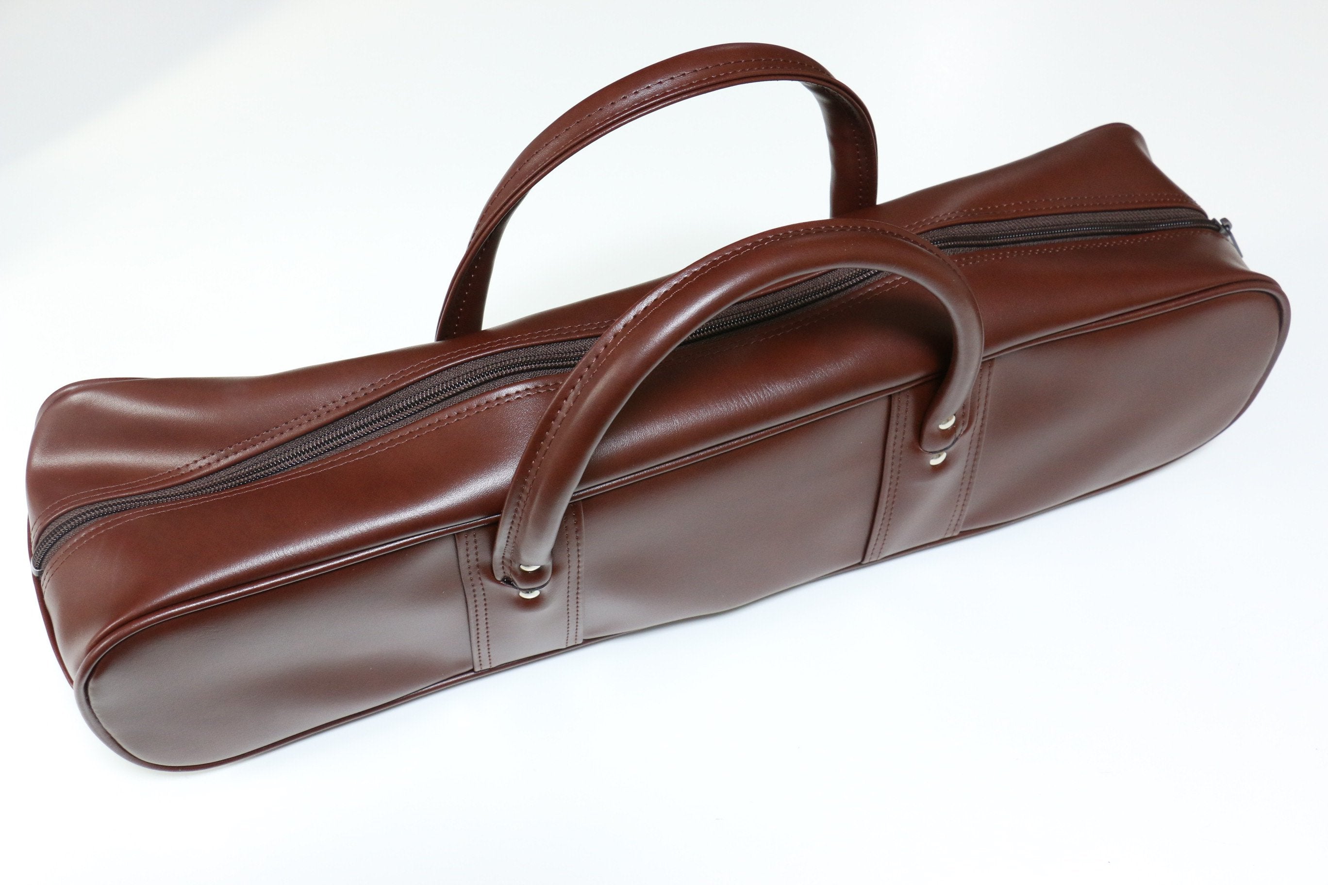 Premium Boston Bag for Cutlery - Durable Brown Leather Knife Roll for Chefs & Culinary Students - Perfect for Kitchen, Cooking Classes & Professional Use