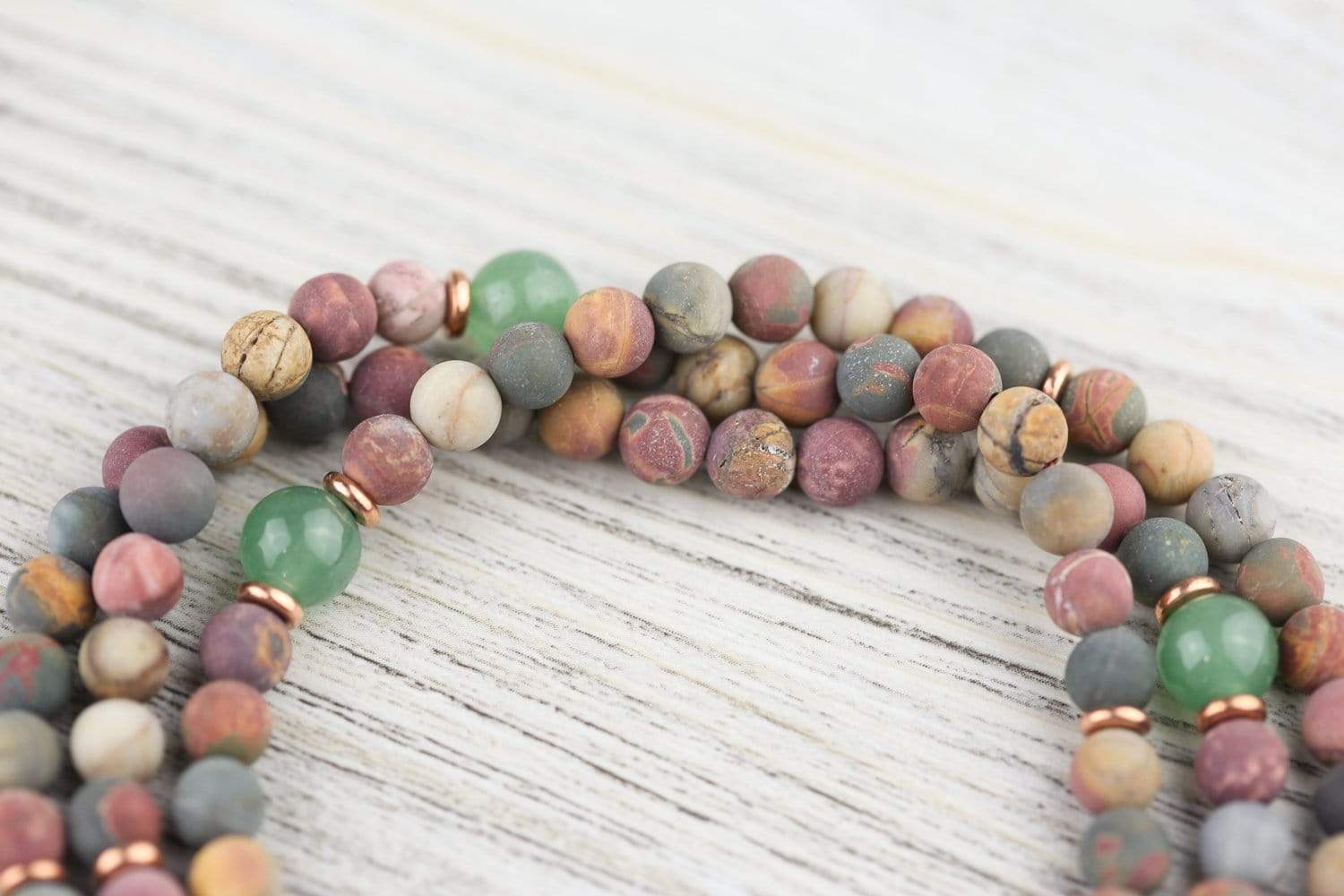 Harmonizing Riverstone Mala Beads - Natural Healing Stone Bracelet for Meditation, Yoga & Stress Relief | Spiritual Jewelry Gift for Women & Men | Perfect for Mindfulness Practice & Energy Balancing
