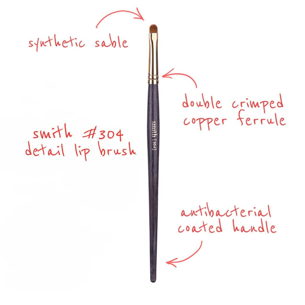 Smith Cosmetics 304 Professional Detailed Lip Brush for Precise Lipstick Application - Perfect for Makeup Artists & Everyday Use