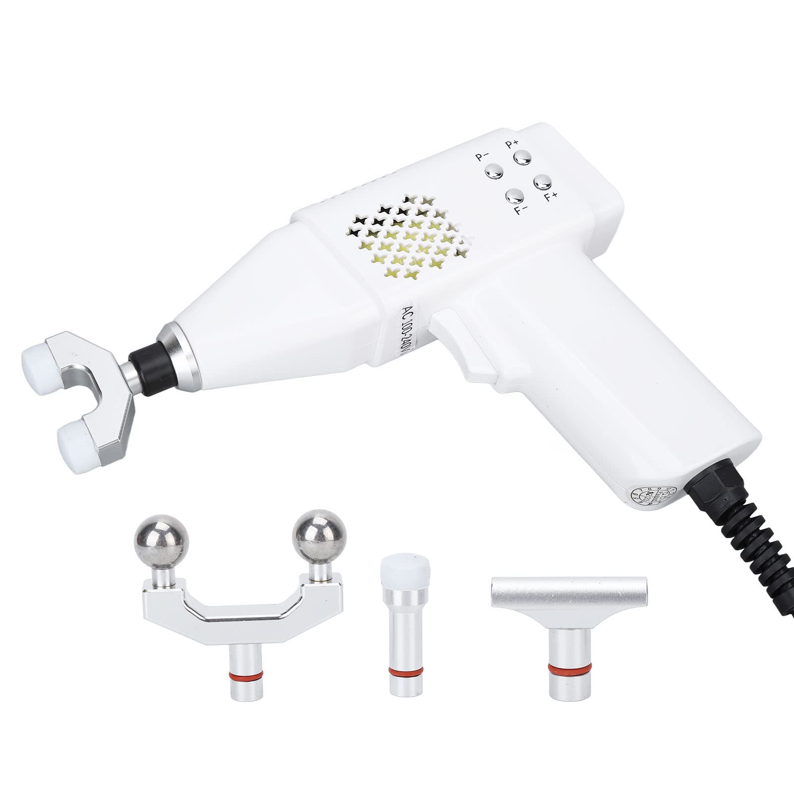 Electric Spine Adjustment Tool - 4 Head Chiropractic Massager for Pain Relief & Physiotherapy, 100-240V with US Plug - Perfect for Home Use, Office Relaxation & Post-Workout Recovery