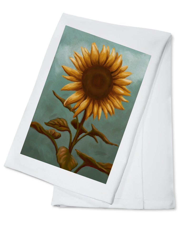 Sunflower Oil Painting Tea Towel - 100% Cotton Decorative Hand Towel for Kitchen & Home Decor | Perfect for Dish Drying, Gift Giving & Farmhouse Style Decor