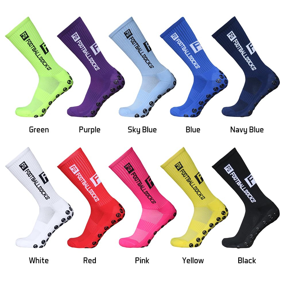 Lixada Unisex Compression Football Socks for Kids & Men - Anti-Slip Athletic Running Soccer Socks with Grips - Perfect for Outdoor Sports, Training & Match Play