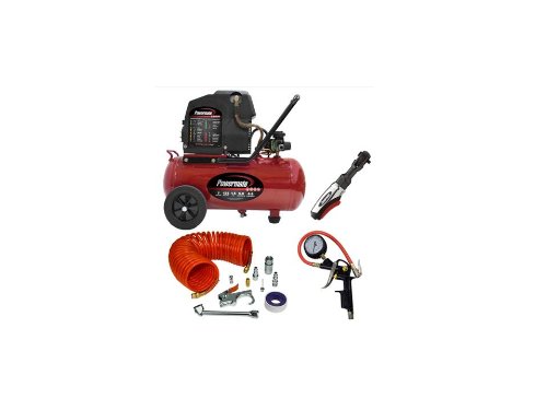 Powermate VPP1580719.01 7-Gallon Oil-Free Horizontal Air Compressor with Tool Kit - 2 Bonus Accessories Included | Perfect for Home Garage, DIY Projects & Professional Workshops