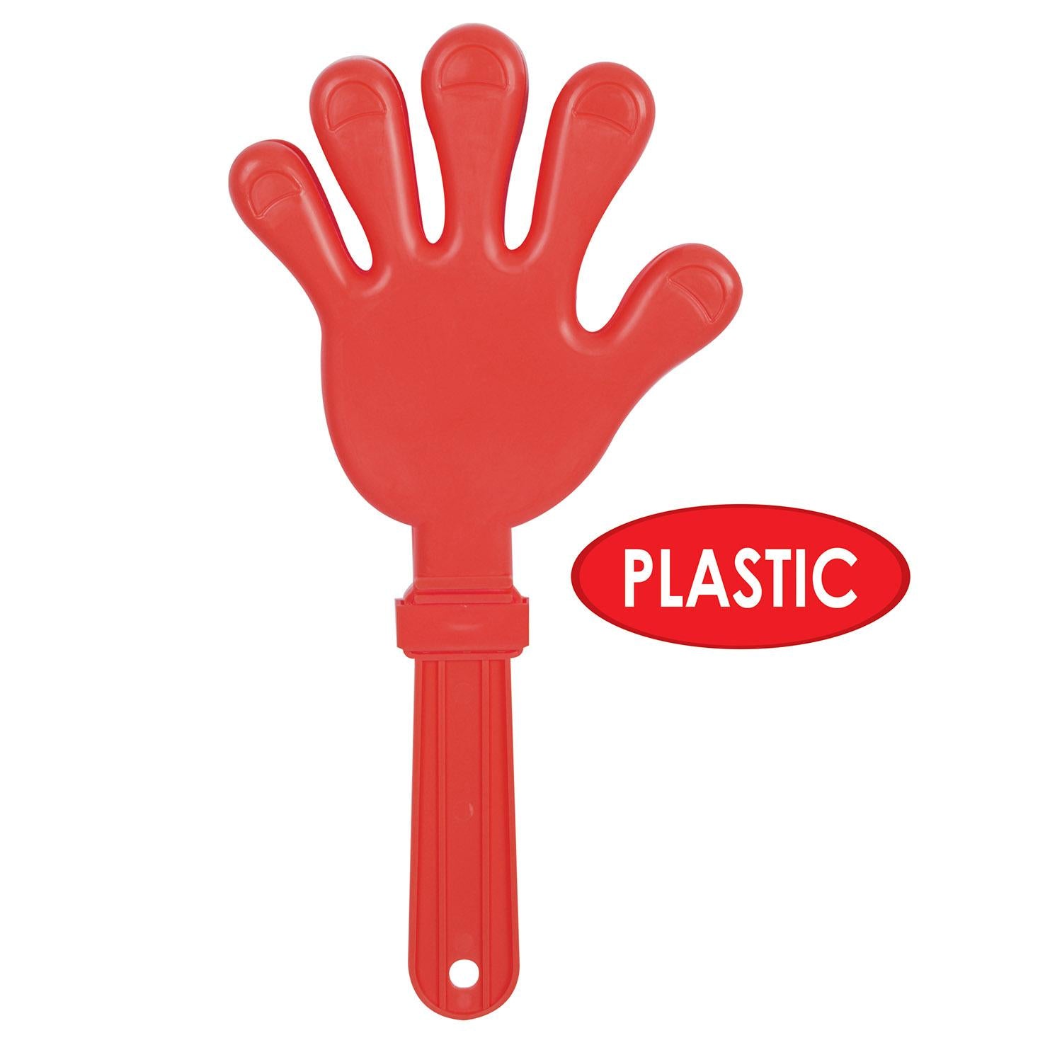 12 Pack Beistle Giant Hand Party Clapper Noise Maker - Red - Perfect for Cheering at Sports Games, Birthday Parties & Celebrations