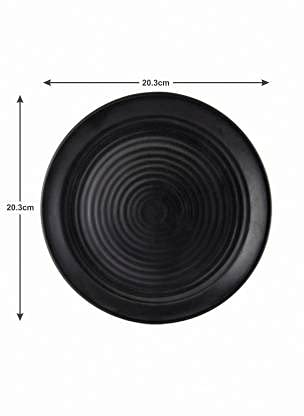 GoodHomes 16-Piece Melamine Dinner Set - Microwave Safe, Durable & Lightweight Black Tableware for Everyday Use, Parties & Outdoor Dining