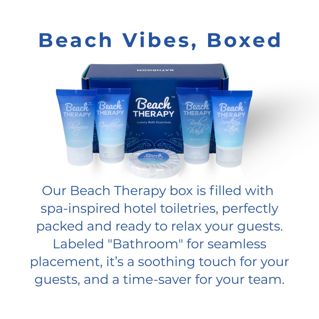 Luxury Hotel Toiletries Kit for Travel & Spa - Premium Beach Therapy Bath Amenities Set in Gift Box | Perfect for Vacation, Bridal Showers & Hotel Style Self Care