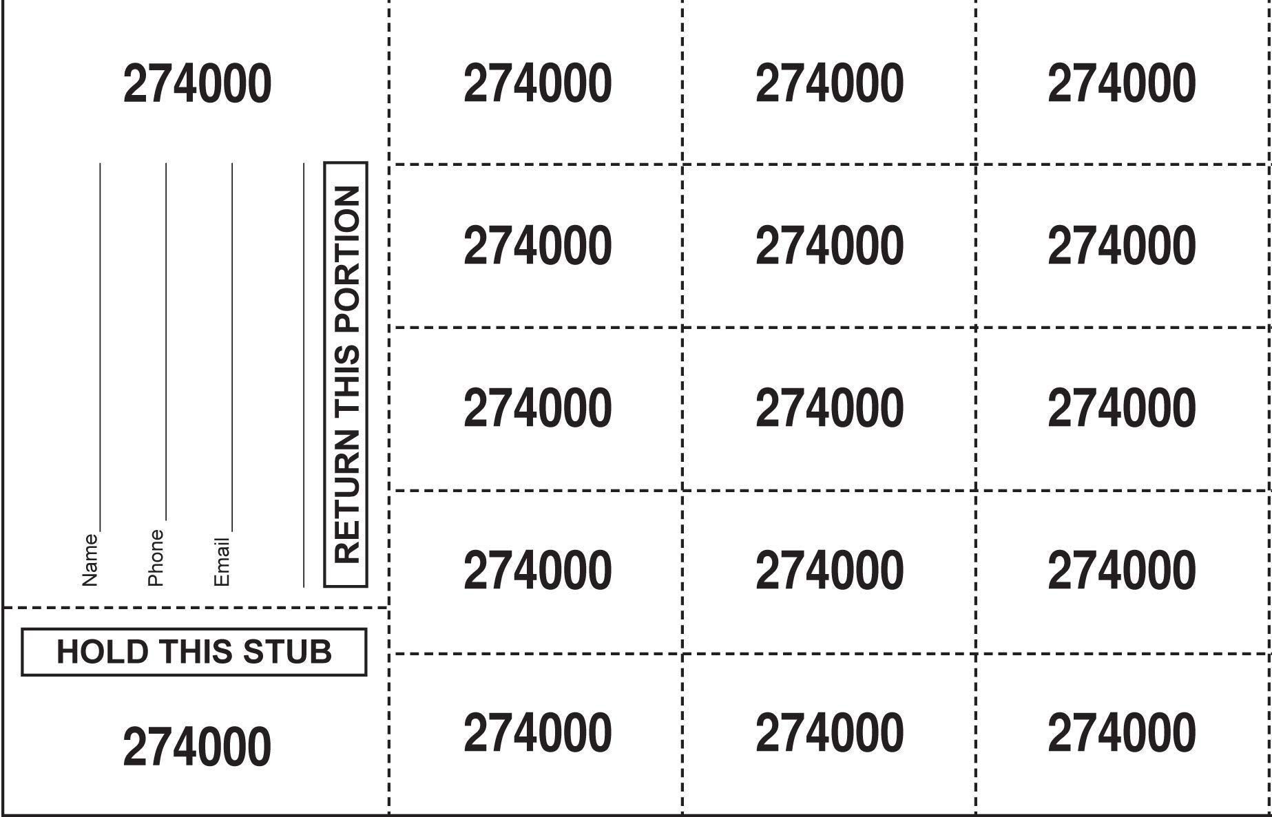 500 White Auction Tickets with Customizable Buyer Info - 