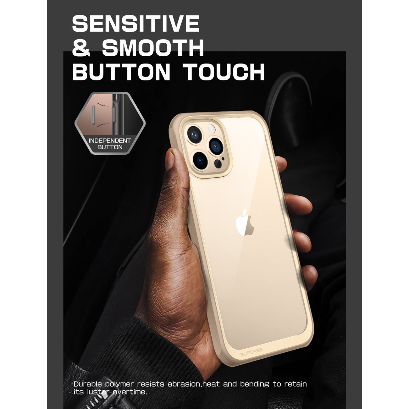 iPhone 13 Pro Case 6.1 Inch - Slim Clear Protective Cover with Shockproof Design | Unicorn Beetle Style in Tan | Perfect for Daily Use, Outdoor Activities & Travel Protection