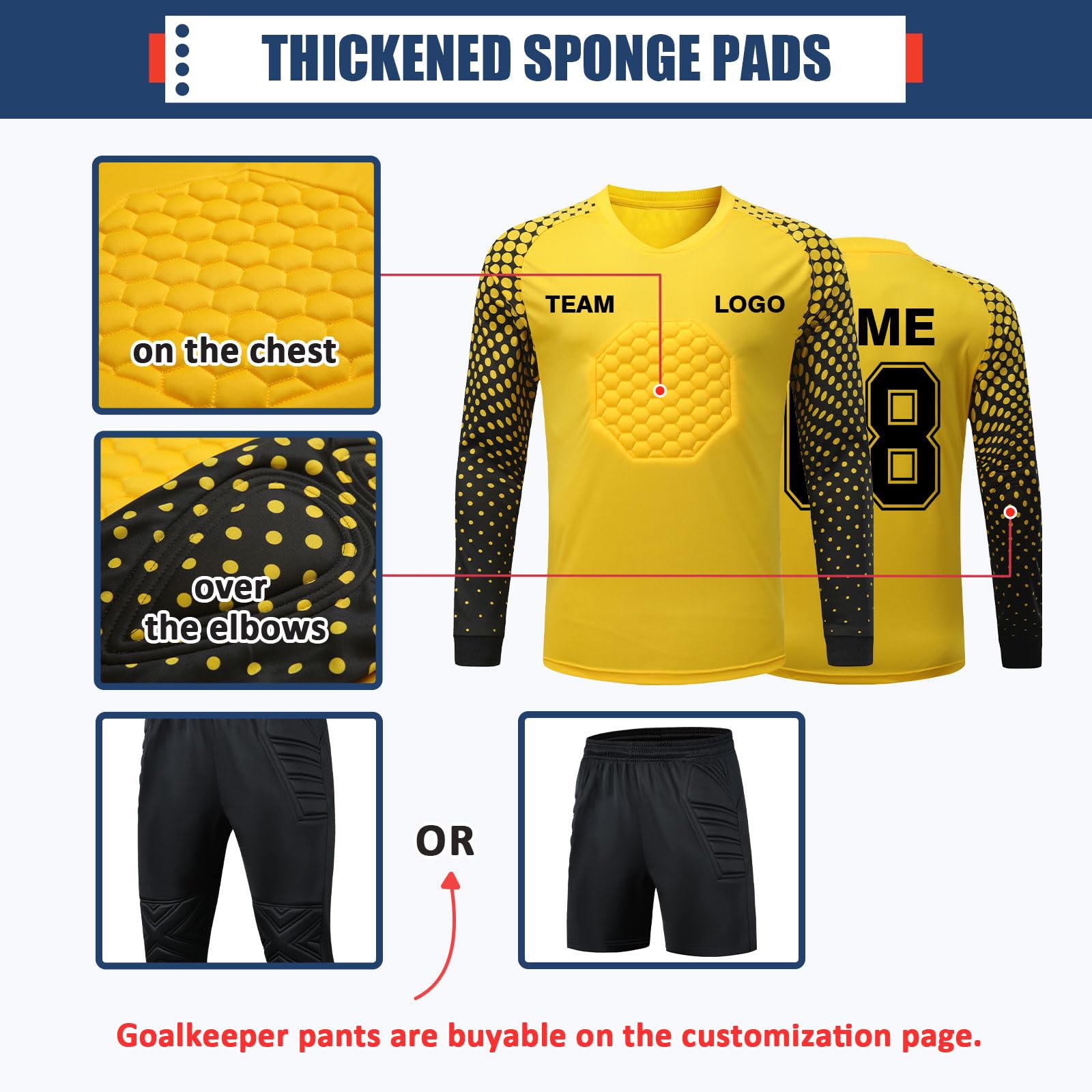 Custom Personalized Goalkeeper Jersey & Pants Set for Youth and Adult Soccer Players - Perfect for Training, Matches, and Team Uniforms