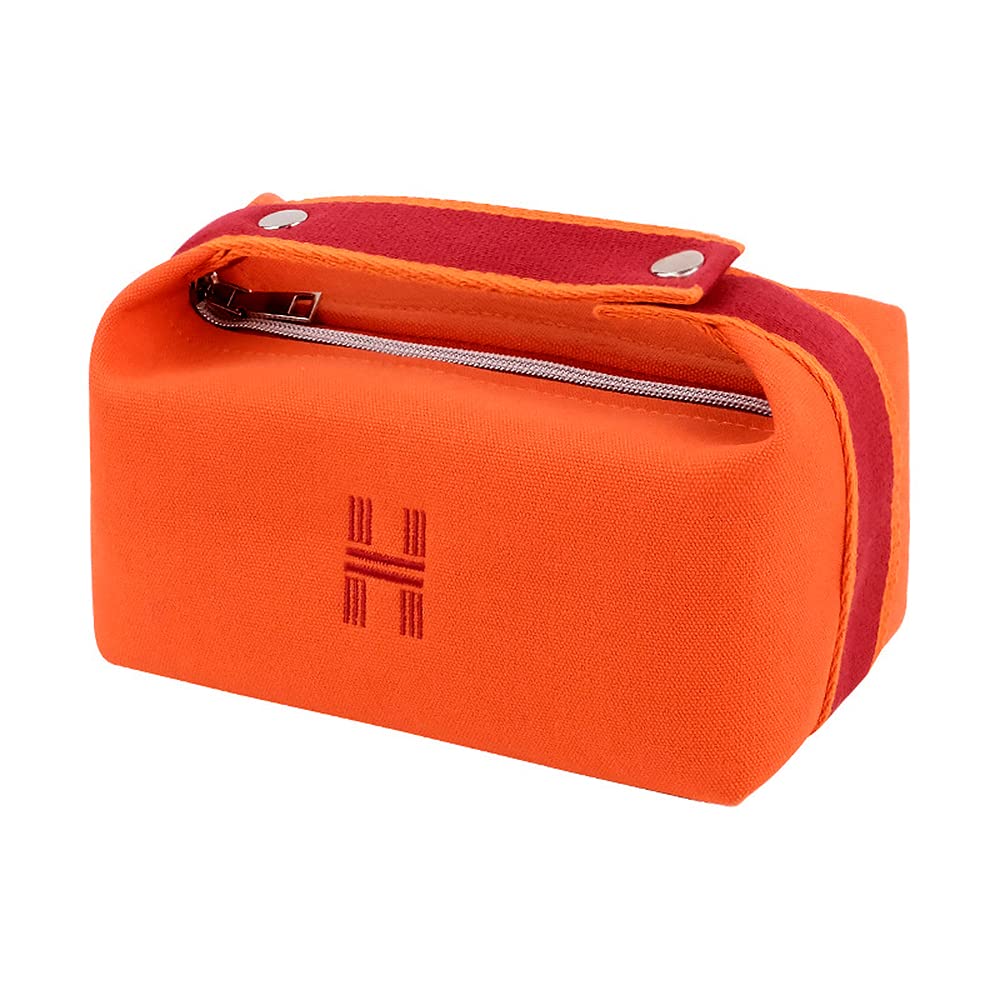 Stylish Portable Canvas Makeup Bag for Women - Waterproof Cosmetic Organizer with Multiple Pockets, Perfect Travel Toiletry Bag for Girls | Ideal for Daily Use, Travel, Gym & Gift Giving