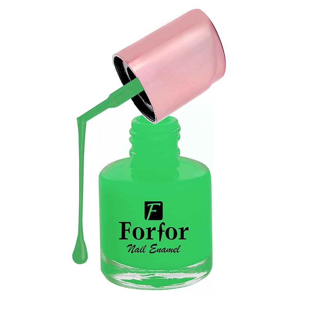 FORFOR® Perfect Stay Glossy Nail Polish - Light Green Long Lasting Vegan & Non-Toxic - Salon Quality Nail Lacquer for Manicure, Pedicure & Daily Nail Care