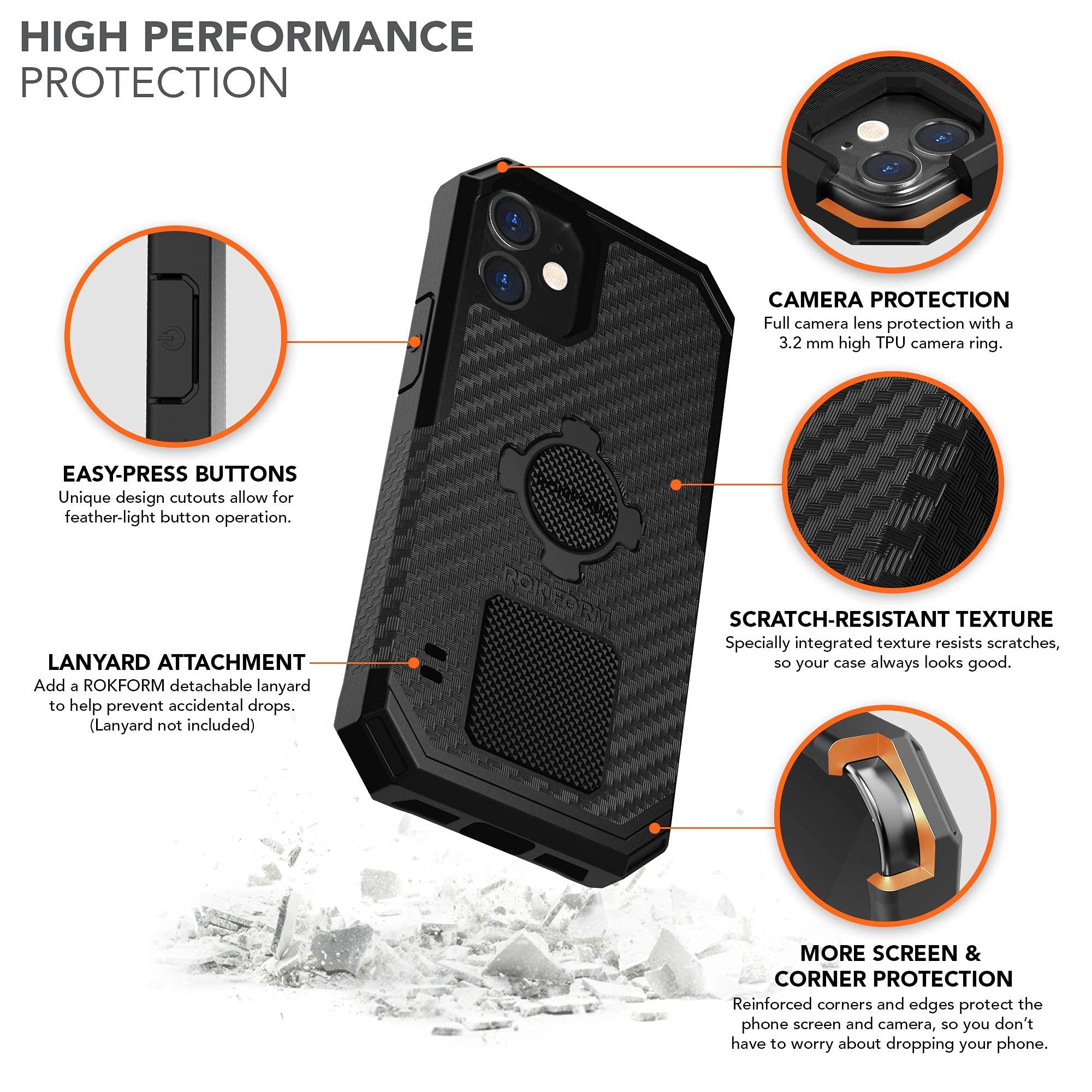 Rokform Rugged Case for iPhone 12 & iPhone 12 Pro with Super Grip Car Vent Mount - Heavy Duty Protection for Truck, Van & SUV - Perfect for Commuting, Off-Roading & Outdoor Adventures