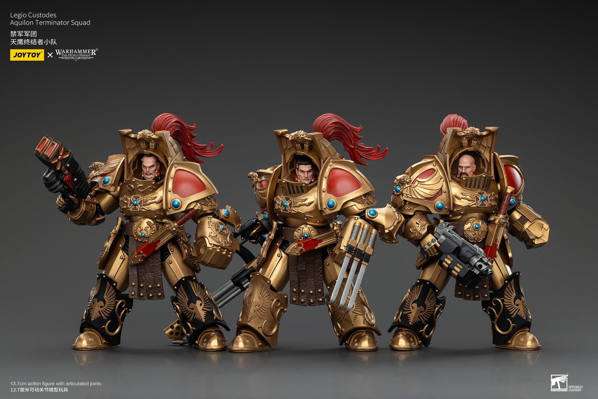 1/18 Scale JOYTOY Warhammer The Horus Heresy Action Figures - Legio Custodes Aquilon Terminator Squad & Custodian Venatari Squad | Collectible Miniatures for Tabletop Gaming and Display