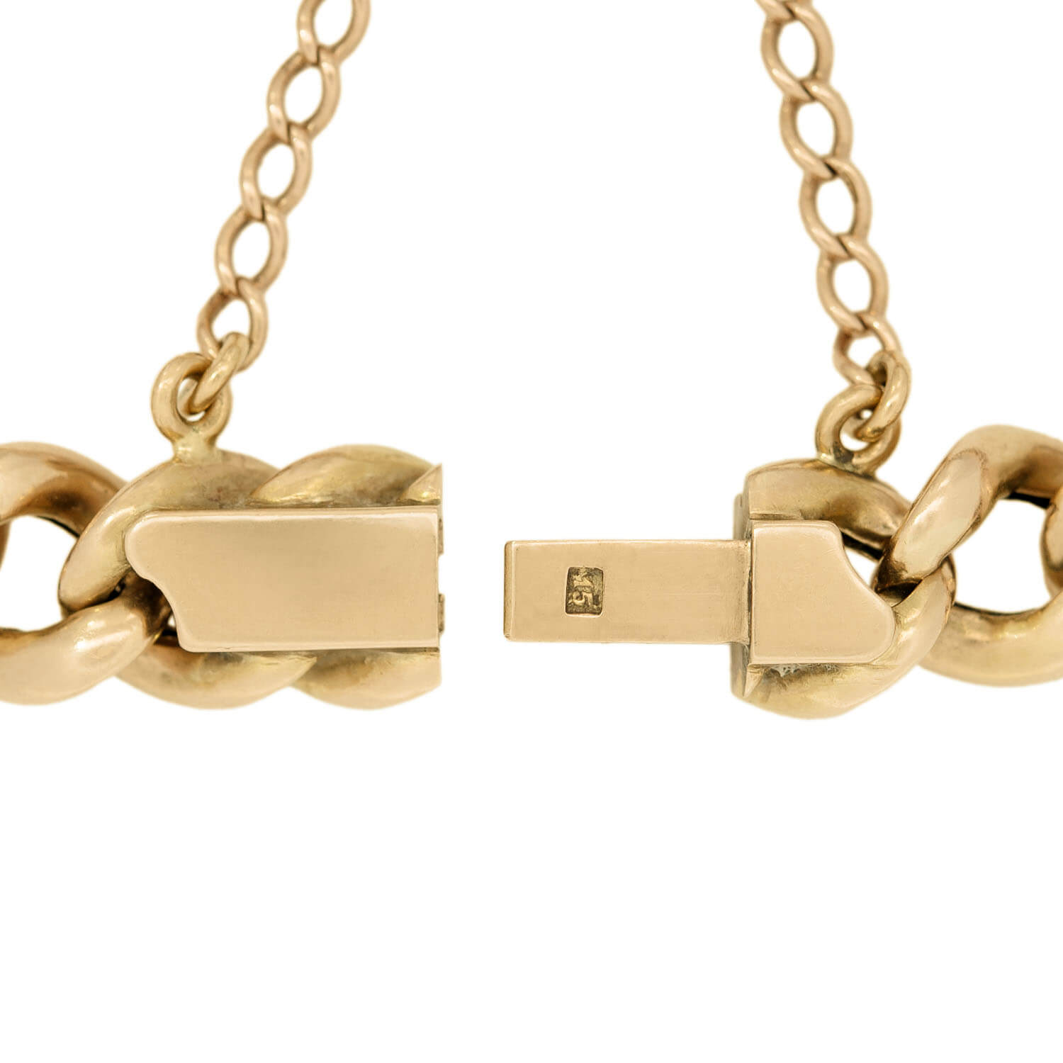 15K Gold English Curb Link Bracelet for Women - Elegant Estate Jewelry for Everyday Wear, Gifts & Special Occasions
