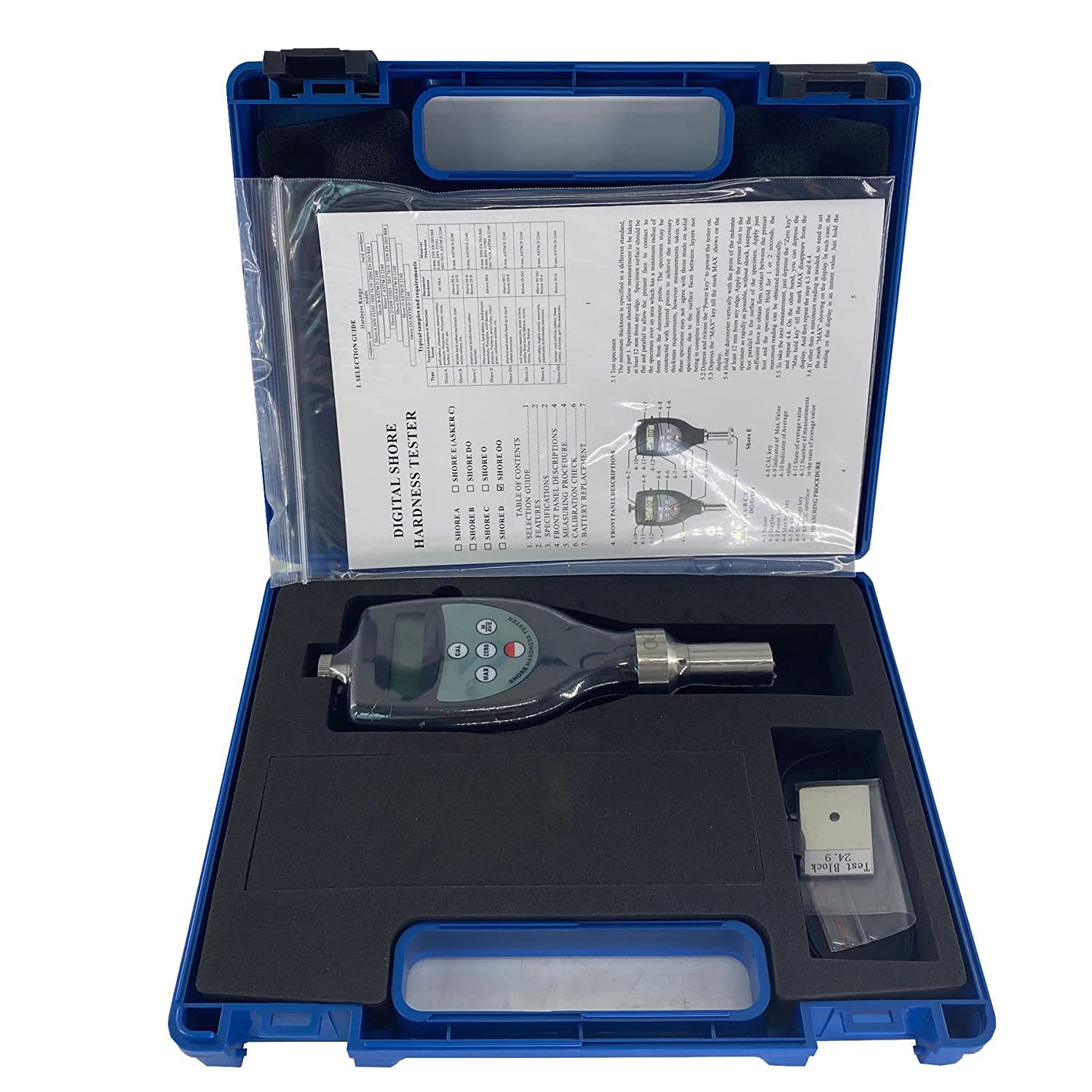 Shore OO Durometer Hardness Tester 10-90HOO - Soft Rubber & Silicone Hardness Measurement Tool for Elastic Materials - Ideal for Industrial QA, Rubber Manufacturing & Material Testing Labs