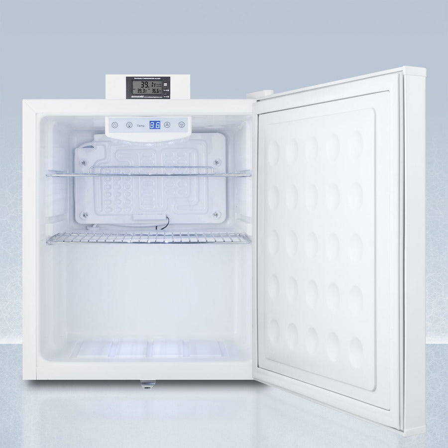 Accucold Compact Nutrition Center All Refrigerator - White Front Lock Mini Fridge for Medical, Office & Home Use - FFAR25L7NZ Model