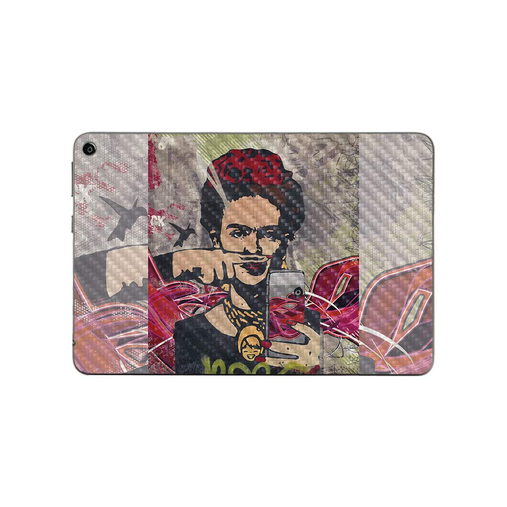 MightySkins Carbon Fiber Skin for Amazon Fire HD 8 (2020) - Graffiti Selfie Design | Protective & Durable Textured Cover | Easy to Apply | Made in USA | Perfect for Travel, Work & Daily Use