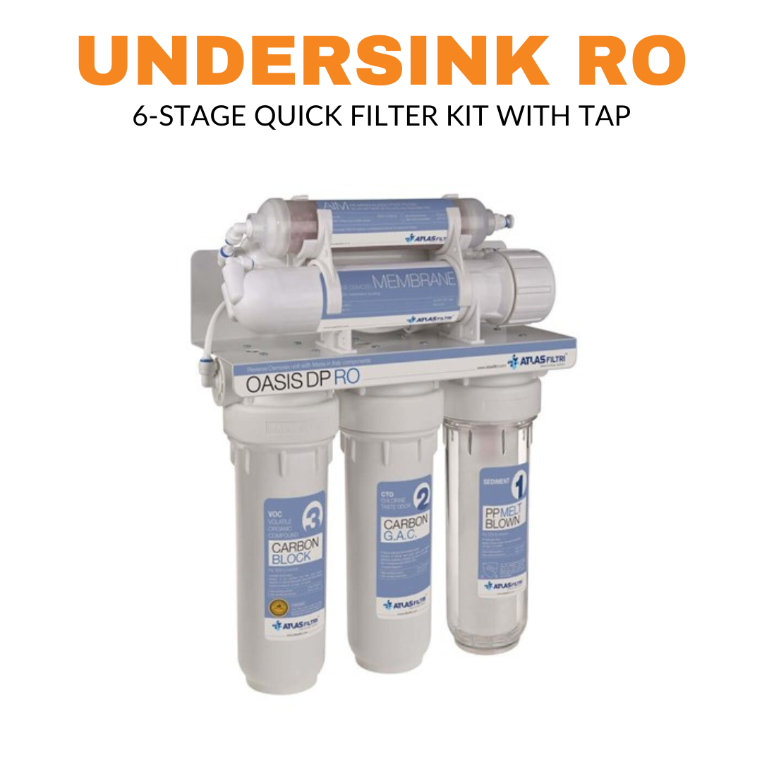 Atlas Filtri 6-Stage Reverse Osmosis Under Sink Water Filtration System with Drinking Faucet & 16L Pressure Tank - Pure Water for Home, Office & RV Use