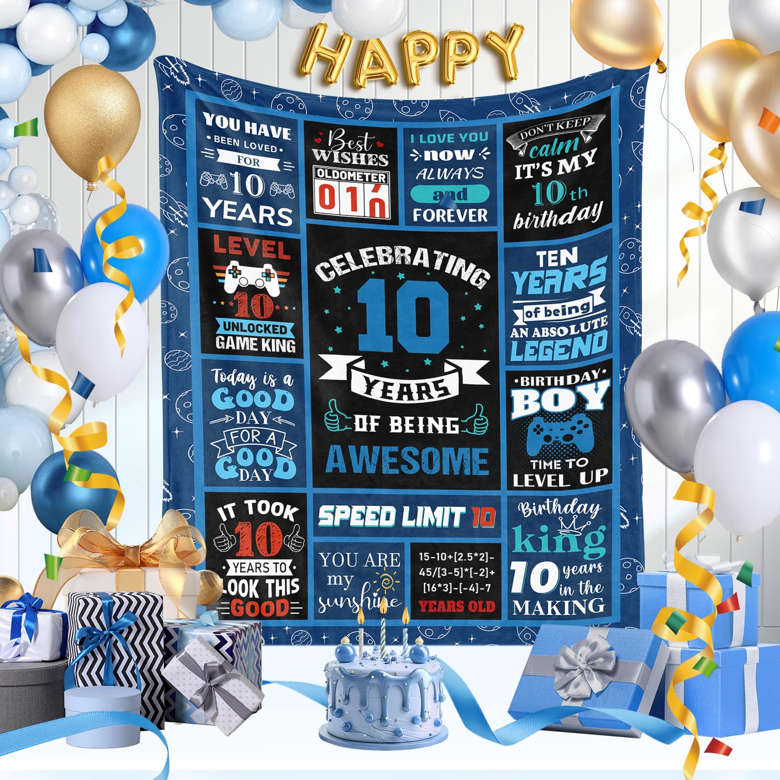 10th Birthday Gifts for Boys - 40x50 Inch Cozy Throw Blanket for Kids Room & Sleepovers