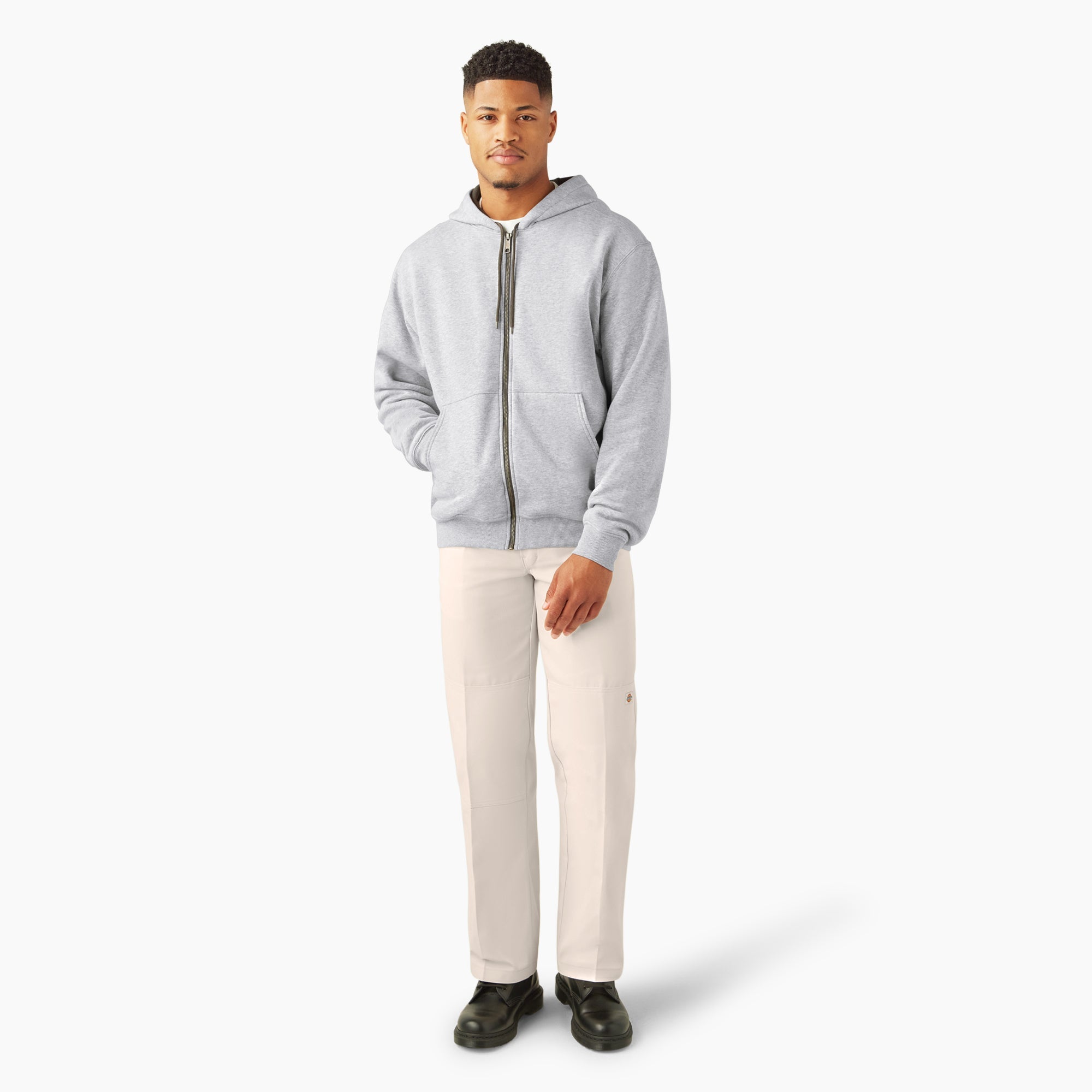 Dickies Men's Thermal Fleece Lined Full Zip Hoodie - Warm Winter Jacket for Outdoor Work & Casual Wear | Cold Weather Fleece Hooded Sweatshirt for Men