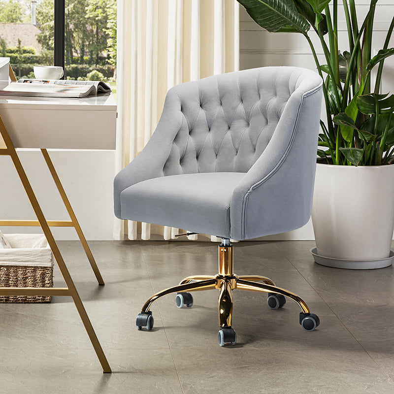 Penelope Velvet Tufted Office Chair - Ergonomic Executive Desk Chair with Lumbar Support - Perfect for Home Office, Gaming & Workspace Comfort