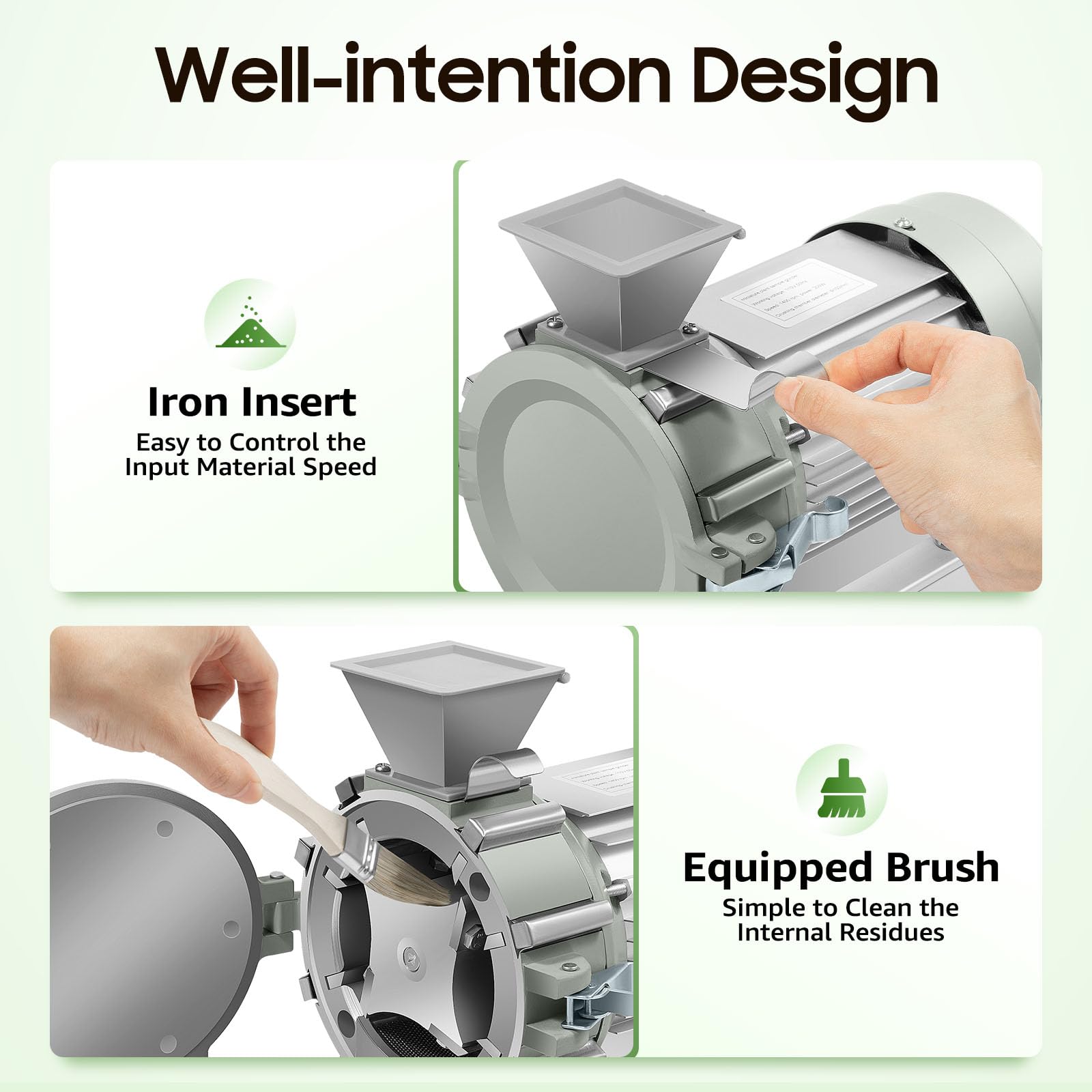 110V 1400RPM Electric Herb Grinder - 80-120 Mesh Micro Mill Plant Machine for Soil, Spices & Herbs | Perfect for Gardening, Cooking & Herbal Medicine Preparation