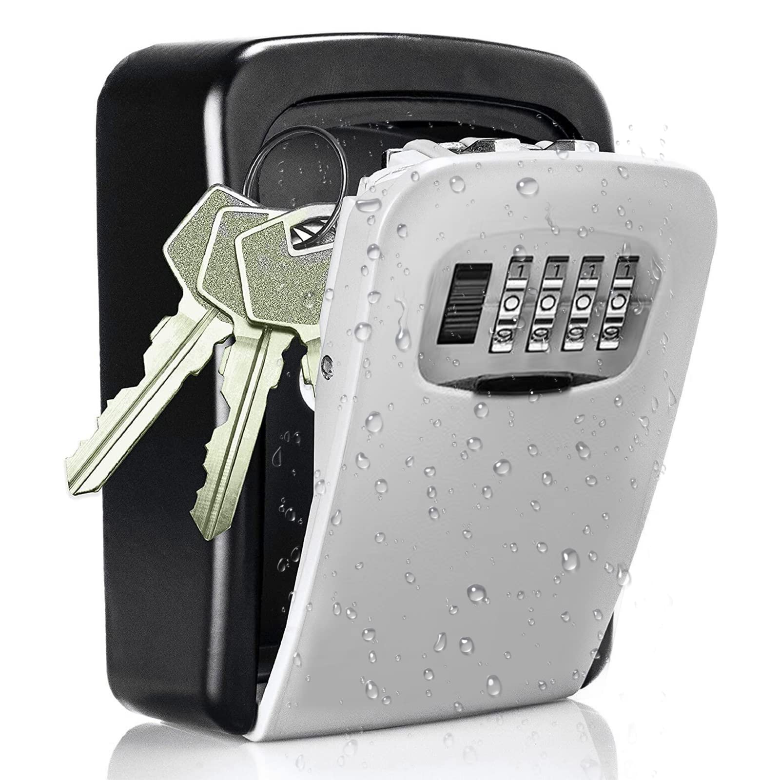 4 Digit Combination Security Key Lock Box - Wall Mounted Safe for Indoor & Outdoor Use | Portable Storage for House Keys, Spare Keys & Valuables | Perfect for Home, Office, Garage & Vacation Rentals