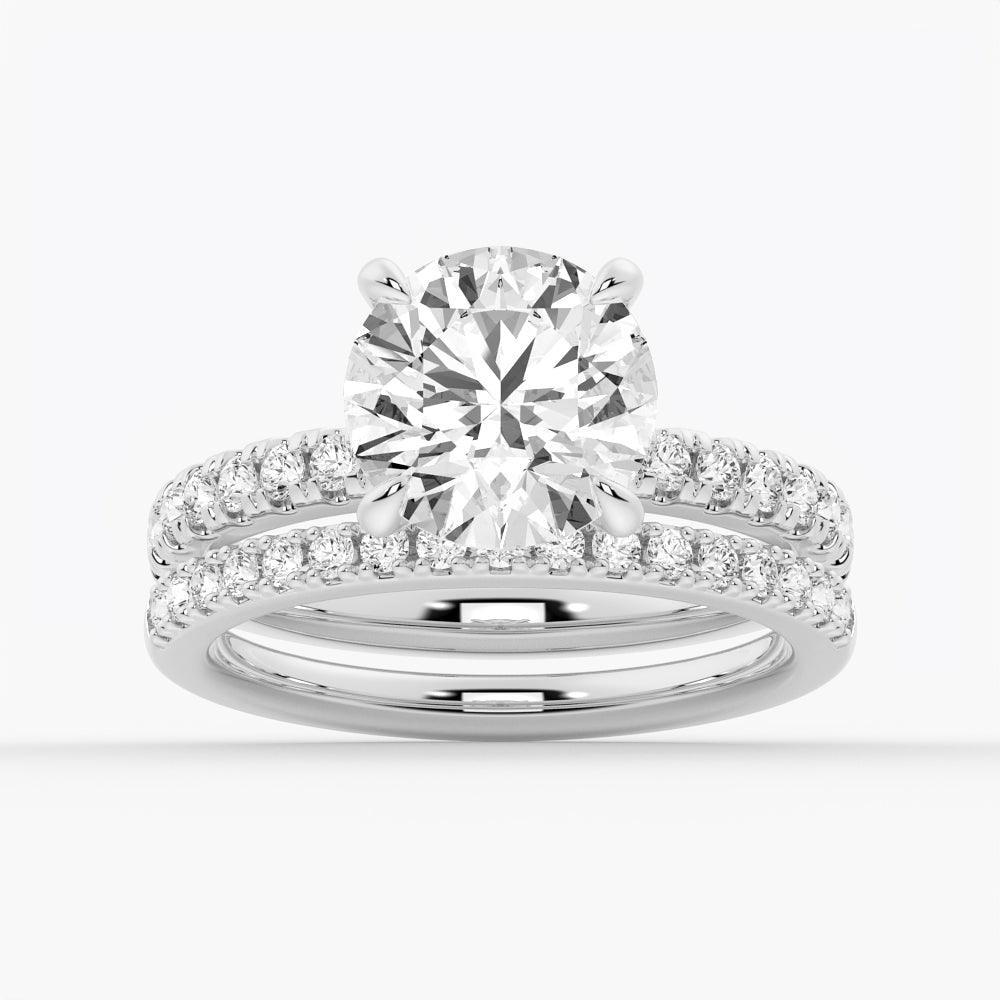 1.5 Carat Round Moissanite Engagement Ring with Pavé Band & Hidden Halo - Perfect for Proposals, Weddings & Anniversary Gifts