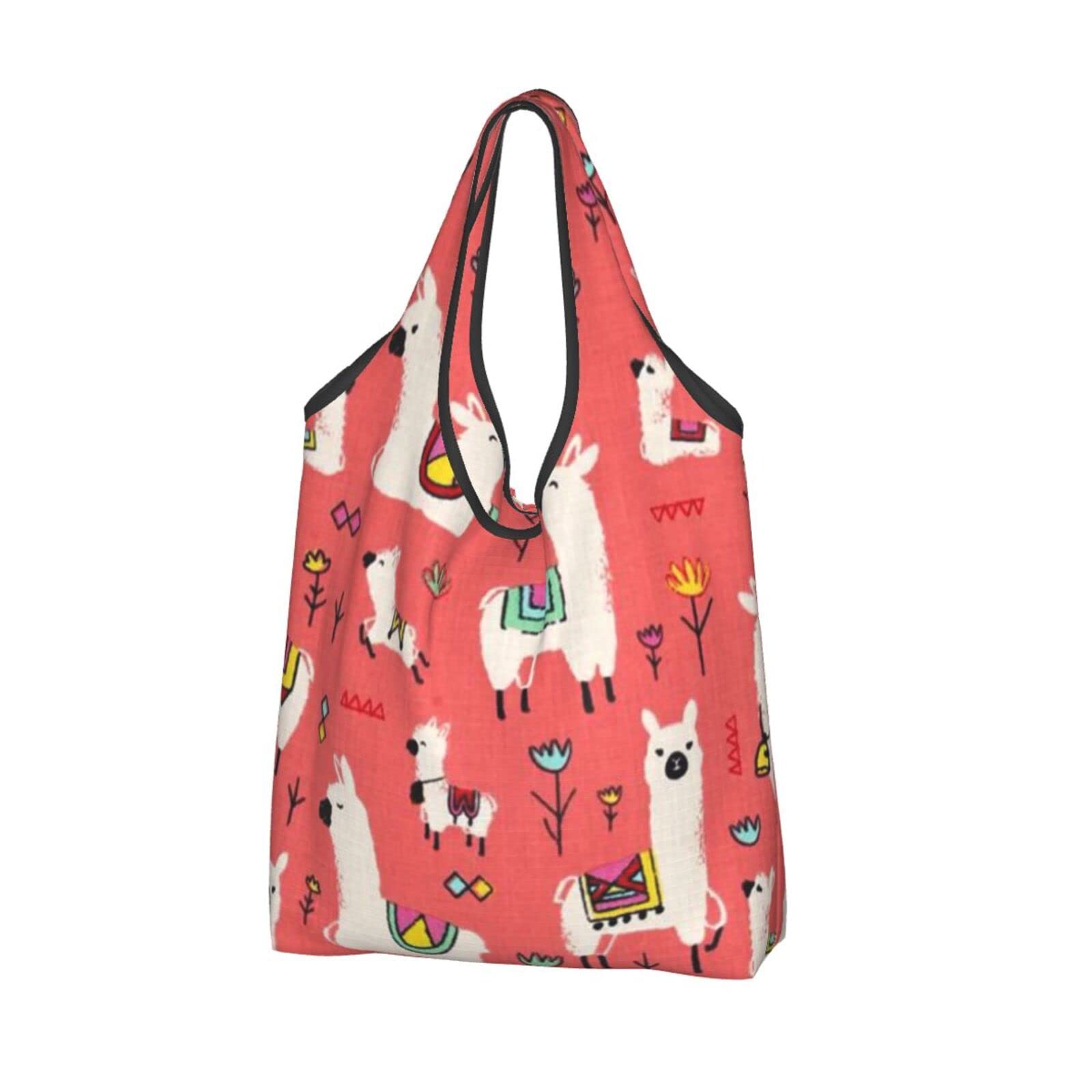 Vintage Reusable Grocery Bags - Washable, Foldable & Lightweight Shopping Tote for Women - Perfect for Grocery Shopping, Farmers Market, Picnic & Travel