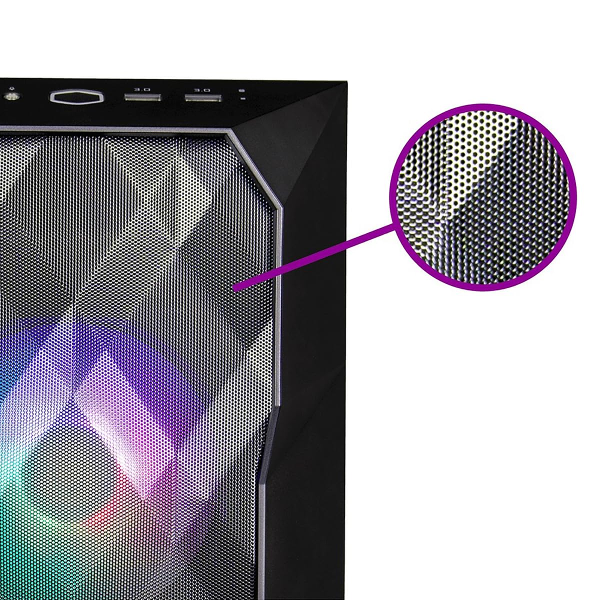 Cooler Master TD300 Mesh Micro-ATX PC Case - Polygonal Mesh Front Panel, Removable Top, ARGB/PWM Hub, Tempered Glass, Dual Sickleflow PWM ARGB Fans - Perfect for Gaming Rigs & High-Airflow PC Builds