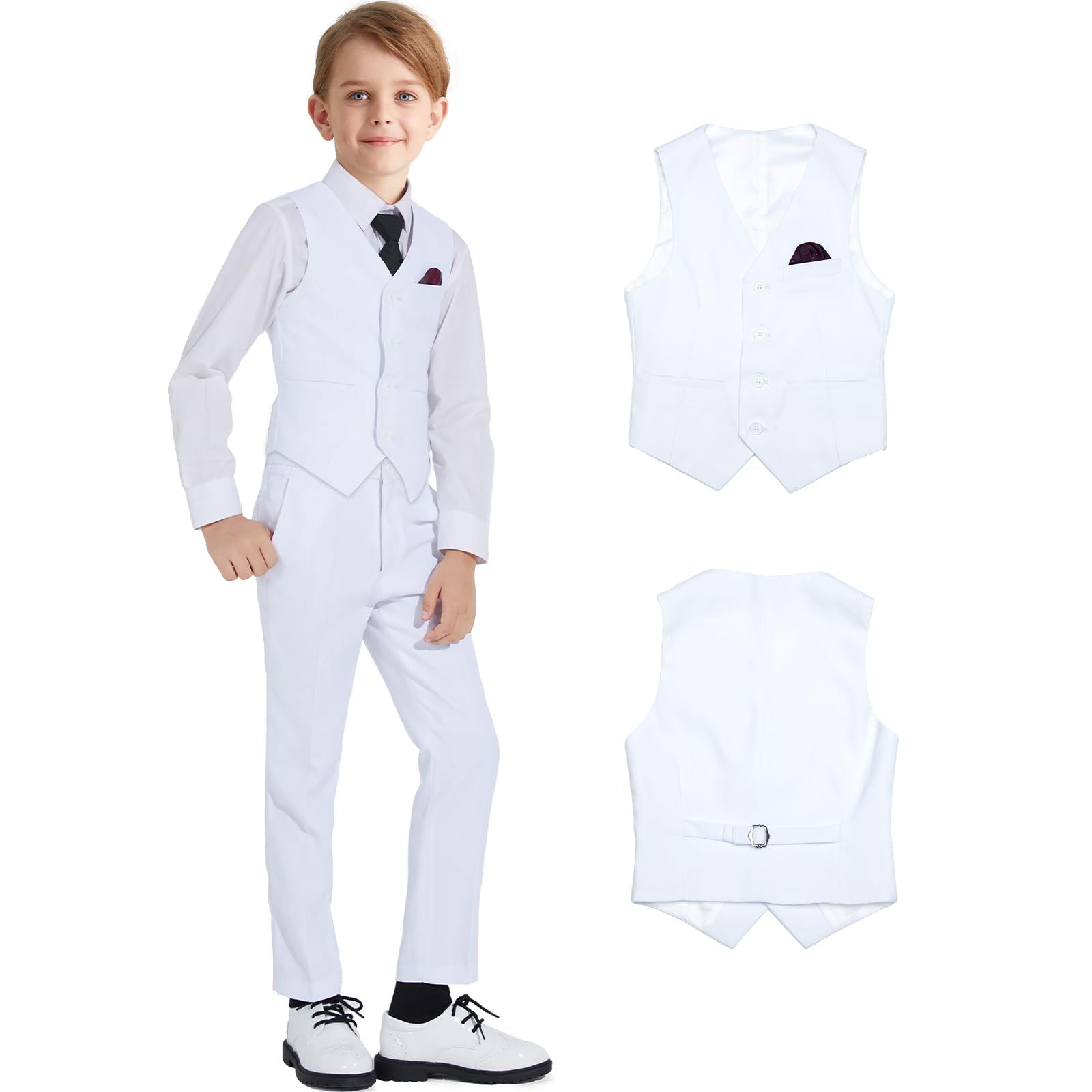 ELPA Boys Slim Fit Suit Set - Kids Formal Suits for Wedding, Ring Bearer, Special Occasions - Youth Blazer & Pants Outfit for Parties & Events