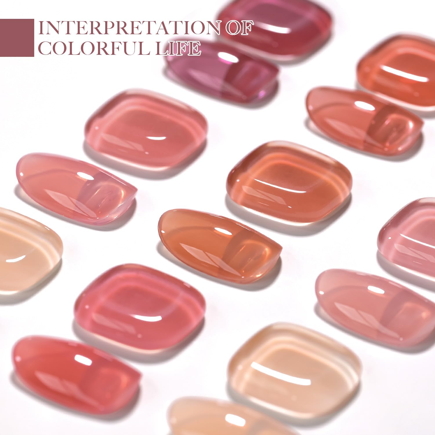 GAOY Jelly Burgundy Gel Nail Polish Set - 6 Transparent Colors (Red, Pink, Brown, Nude) | Soak Off UV Light Cure Gel Polish Kit for Salon & DIY Nail Art at Home | Perfect for Manicures, Pedicures & Special Occasions