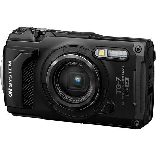 OM SYSTEM Tough TG-7 Waterproof Digital Camera (Black) - 50MP, 4K Video, Macro Mode - Perfect for Underwater Photography, Hiking & Outdoor Adventures