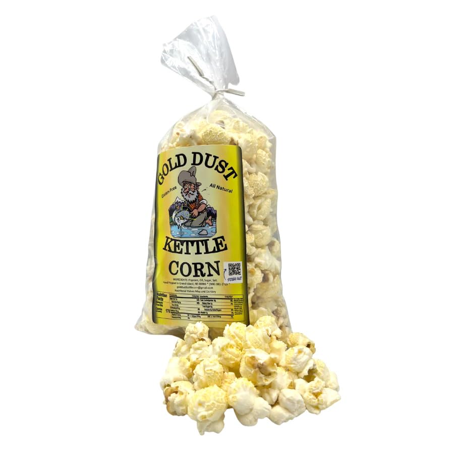 Premium Gold Dust Kettle Corn - Sweet & Salty Non-GMO Popcorn Snack | Fresh Popped in Nebraska | 2.5oz Bags (4-Pack) | Perfect for Movie Nights, Parties & Road Trips