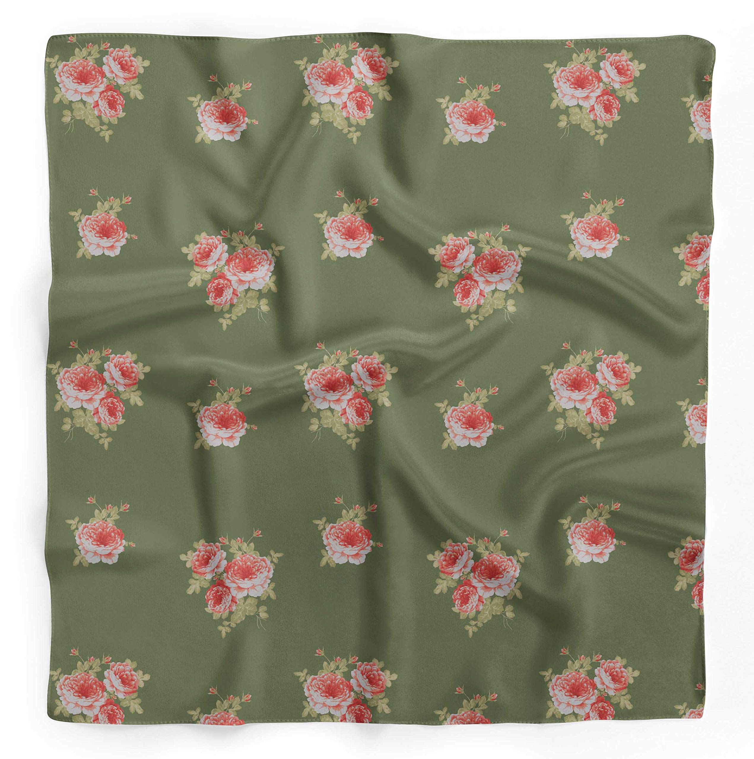 Bimba Printed Pure Silk Scarf for Women - Versatile Hair Wrap, Neck Scarf & Head Bandana - Elegant Fashion Accessory for Parties, Weddings & Everyday Wear