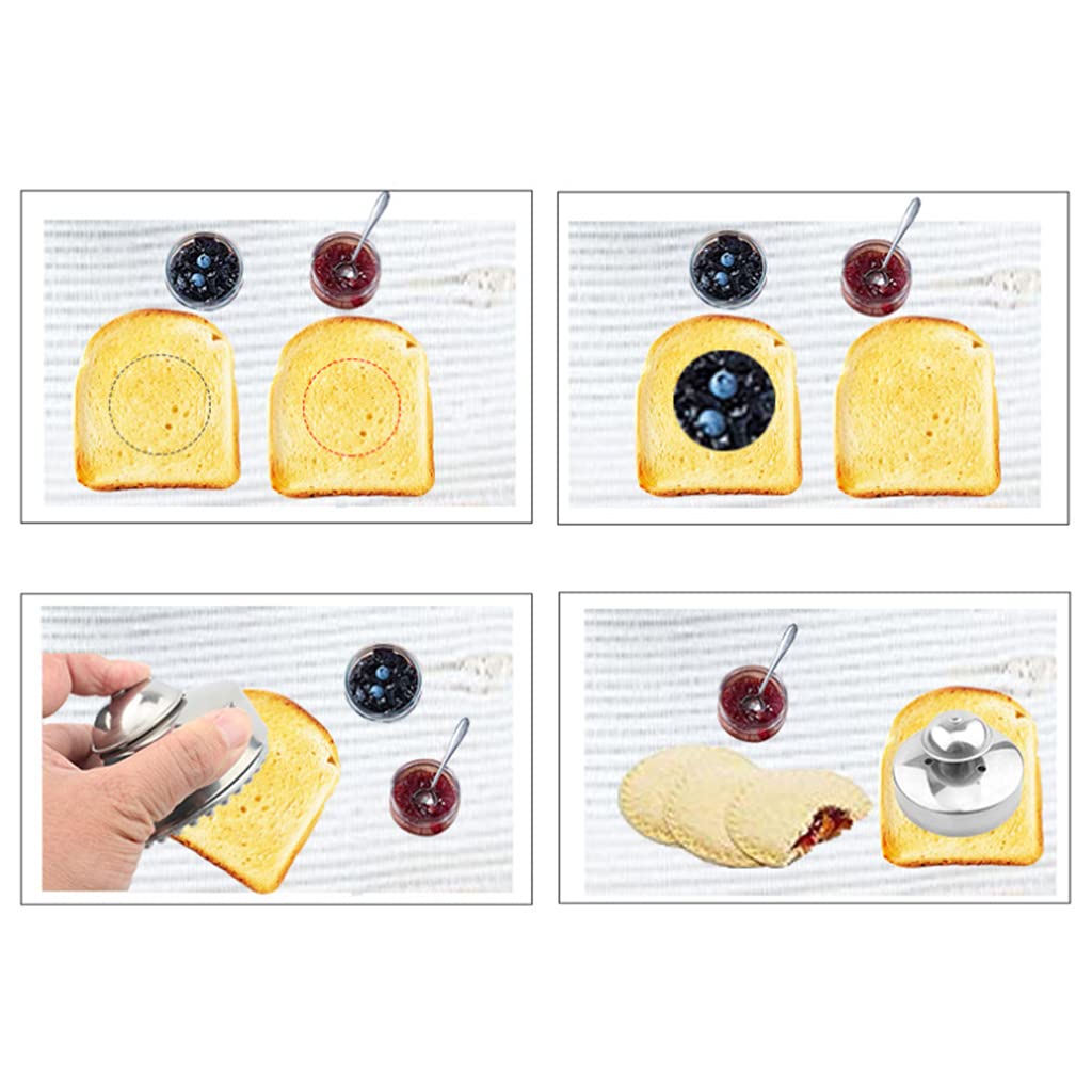 Stainless Steel Sandwich Cutter & Sealer - Round Sandwich Maker for Perfectly Sealed & Crust-Free Sandwiches - Ideal for School Lunches, Picnics & Quick Meals