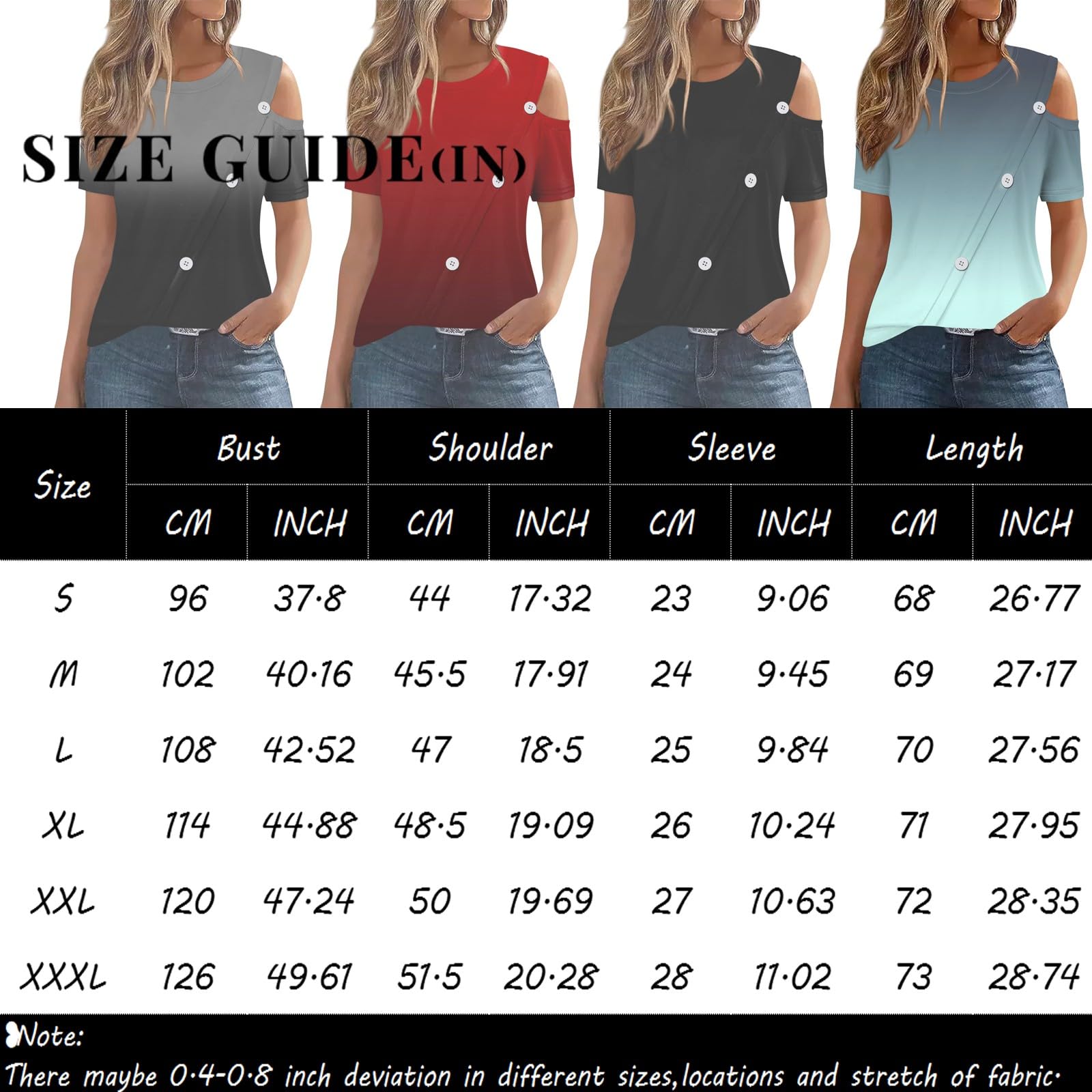 Women's Cold Shoulder Tops - Summer Short Sleeve Striped Star Graphic Tunic Blouse for 4th of July | Beige Casual Shirt for Beach Outings & Patriotic Celebrations