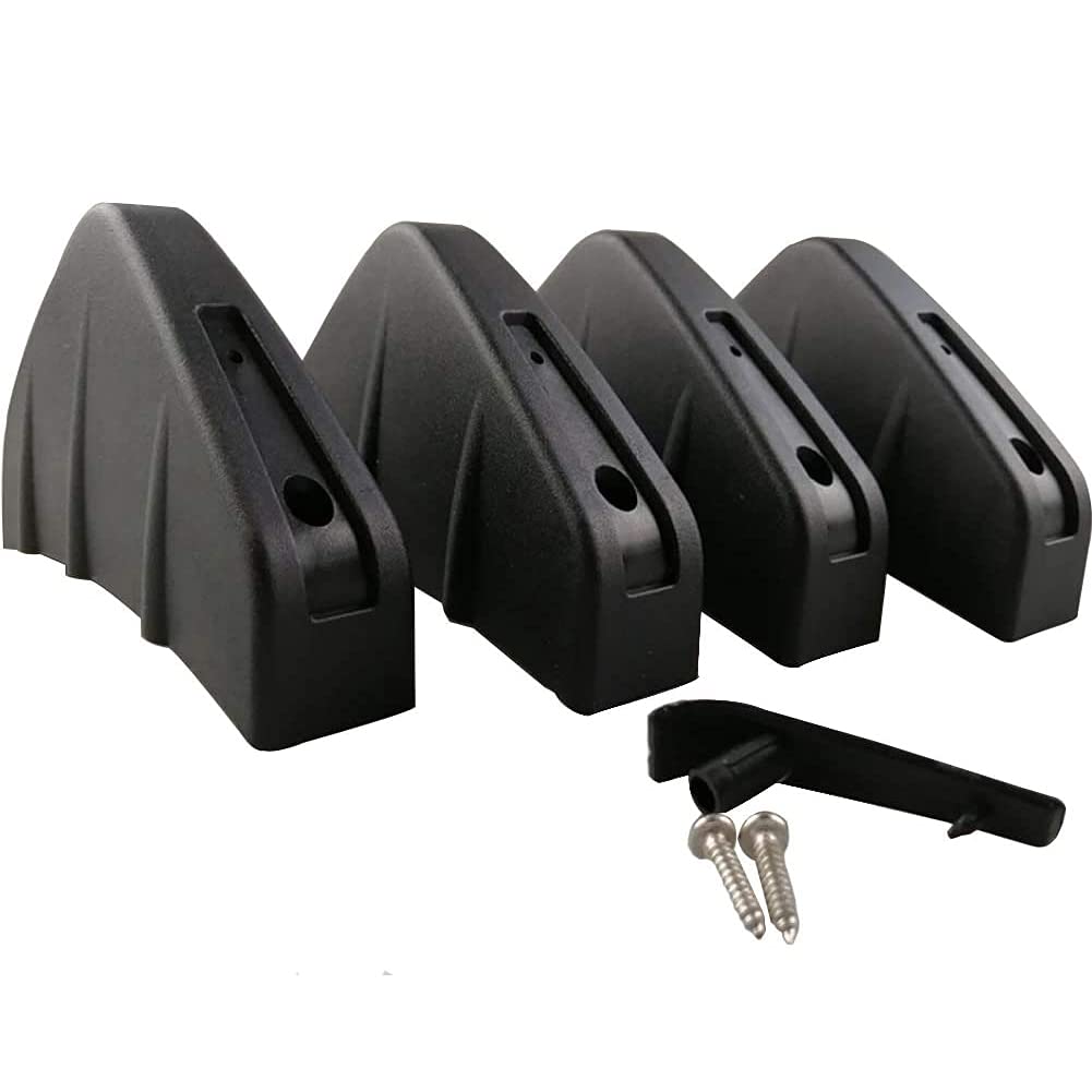 4PCS Black Car Rear Bumper Spoiler Diffuser - Shark Fin Anti-Crash Protector Cover with Body Splitter Kit | Durable Bumper Guard for Sedans, SUVs & Trucks | Enhances Style & Protects Against Scratches
