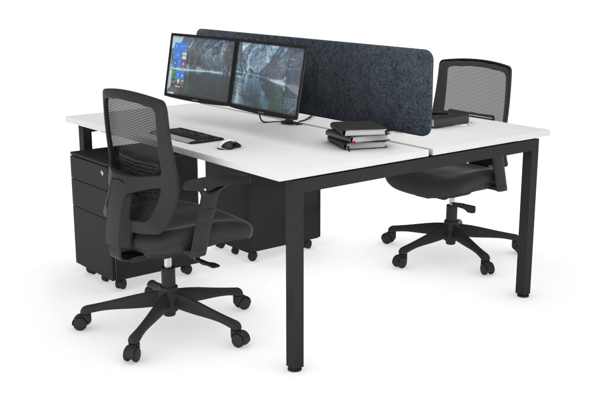 Quadro Square Legs 2 Person Office Workstation Desk - 1200L x 700W Modern Shared Workspace Solution for Home & Business Offices