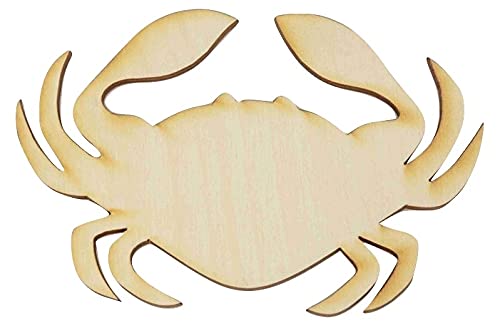Handcrafted Wooden Crab Cutout - Rustic Coastal Home Decor for Beach House, Bathroom, or Nursery Wall Art - Perfect for DIY Crafts and Nautical Themed Decorations