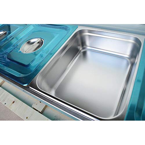 Commercial Food Warmer Bain Marie Buffet Steam Heater - 12x8.7x6inch 3-Pan Soup Warmer Stove for Restaurants, Catering & Canteens - Perfect for Keeping Soups, Sauces & Dishes Warm at Buffets, Events & Commercial Kitchens