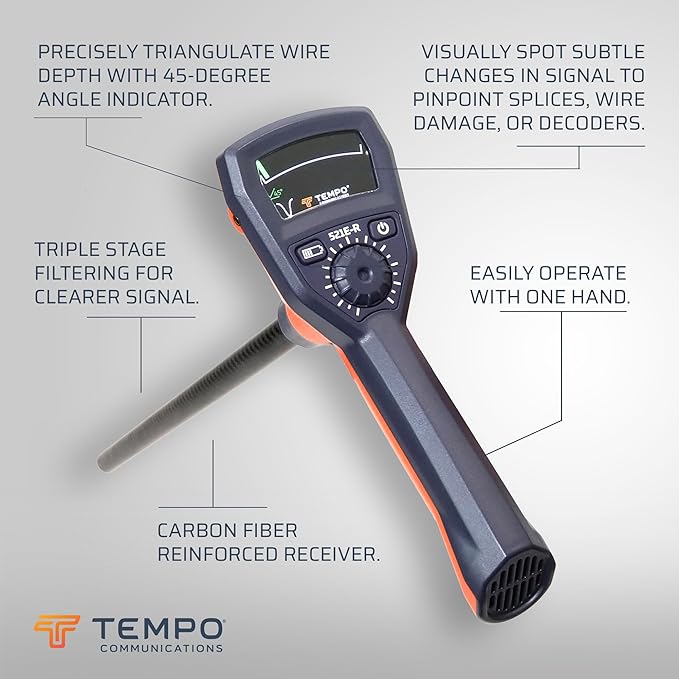 Tempo 521E Enhanced Digital Wire & Valve Locator Kit - Professional Underground Utility Detector for Plumbing, Irrigation & Electrical Work